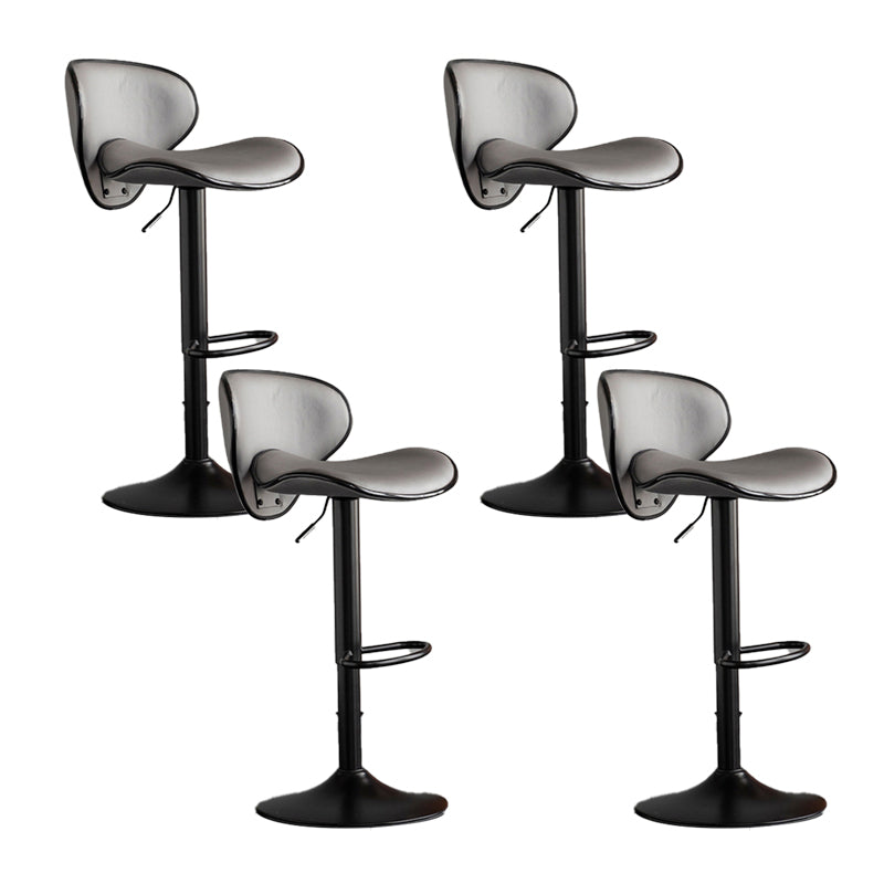 Scandinavian Metal Stool Fabric Upholstered Round Seat Counter Stool in Matte Finish Light Gray 4 Piece Set Clearhalo 'Bar Furniture' 'Bar Stools' 'bar_stools' 'furn' 'furn_bar_stools' 'Furniture' 'Kitchen & Dining Furniture' 5947112