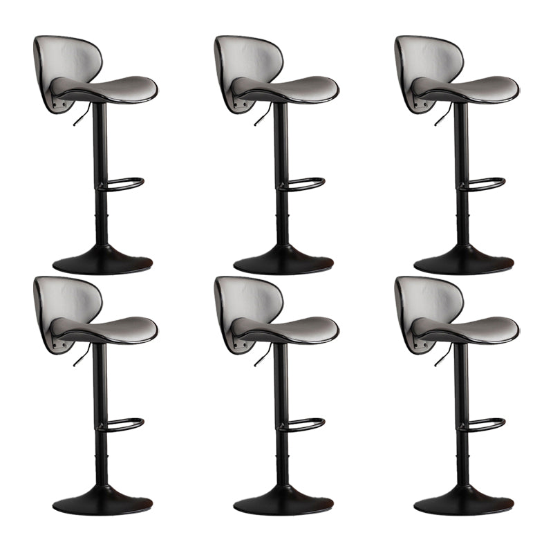 Scandinavian Metal Stool Fabric Upholstered Round Seat Counter Stool in Matte Finish Light Gray 6 Piece Set Clearhalo 'Bar Furniture' 'Bar Stools' 'bar_stools' 'furn' 'furn_bar_stools' 'Furniture' 'Kitchen & Dining Furniture' 5947113