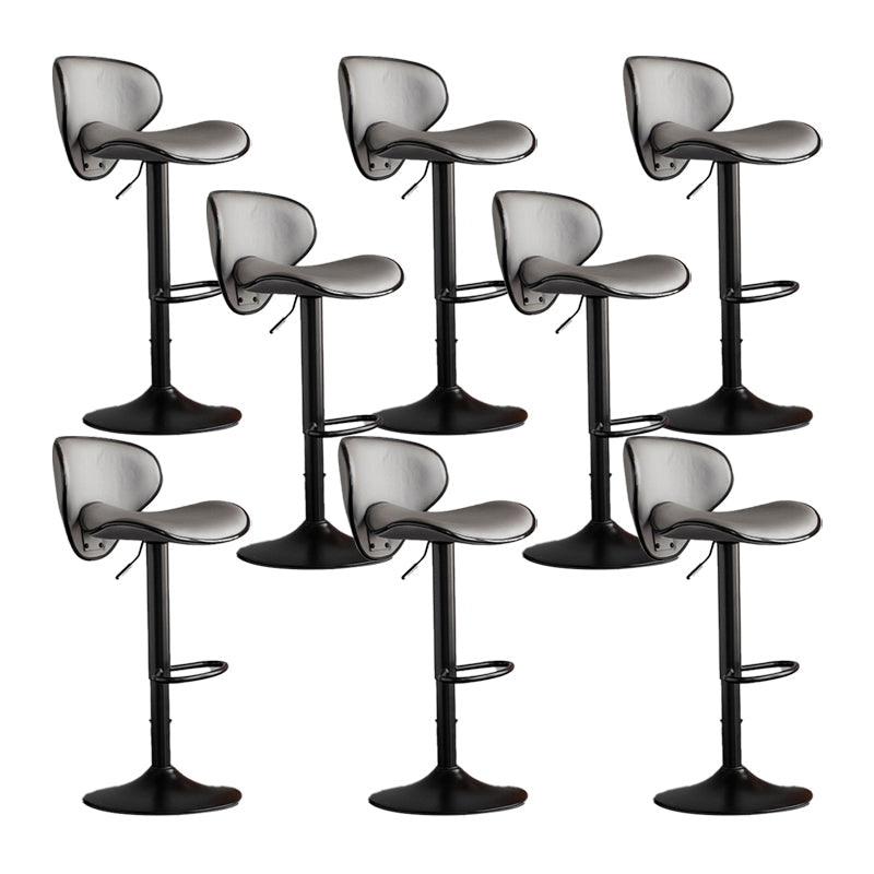 Scandinavian Metal Stool Fabric Upholstered Round Seat Counter Stool in Matte Finish Light Gray 8 Piece Set Clearhalo 'Bar Furniture' 'Bar Stools' 'bar_stools' 'furn' 'furn_bar_stools' 'Furniture' 'Kitchen & Dining Furniture' 5947114