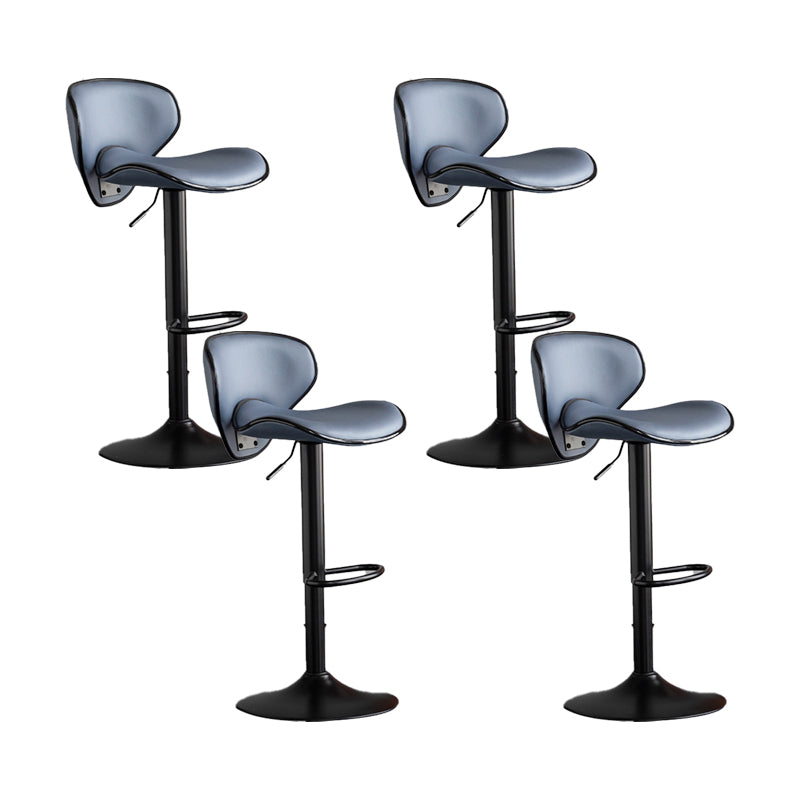 Scandinavian Metal Stool Fabric Upholstered Round Seat Counter Stool in Matte Finish Dark Blue 4 Piece Set Clearhalo 'Bar Furniture' 'Bar Stools' 'bar_stools' 'furn' 'furn_bar_stools' 'Furniture' 'Kitchen & Dining Furniture' 5947117