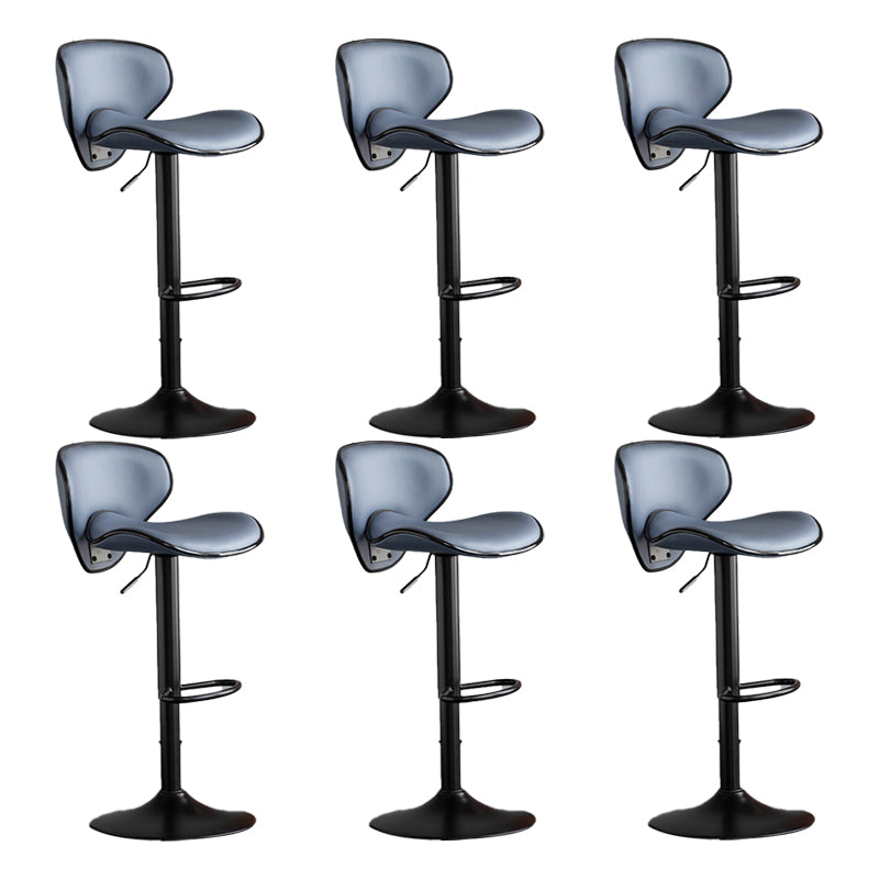 Scandinavian Metal Stool Fabric Upholstered Round Seat Counter Stool in Matte Finish Dark Blue 6 Piece Set Clearhalo 'Bar Furniture' 'Bar Stools' 'bar_stools' 'furn' 'furn_bar_stools' 'Furniture' 'Kitchen & Dining Furniture' 5947118