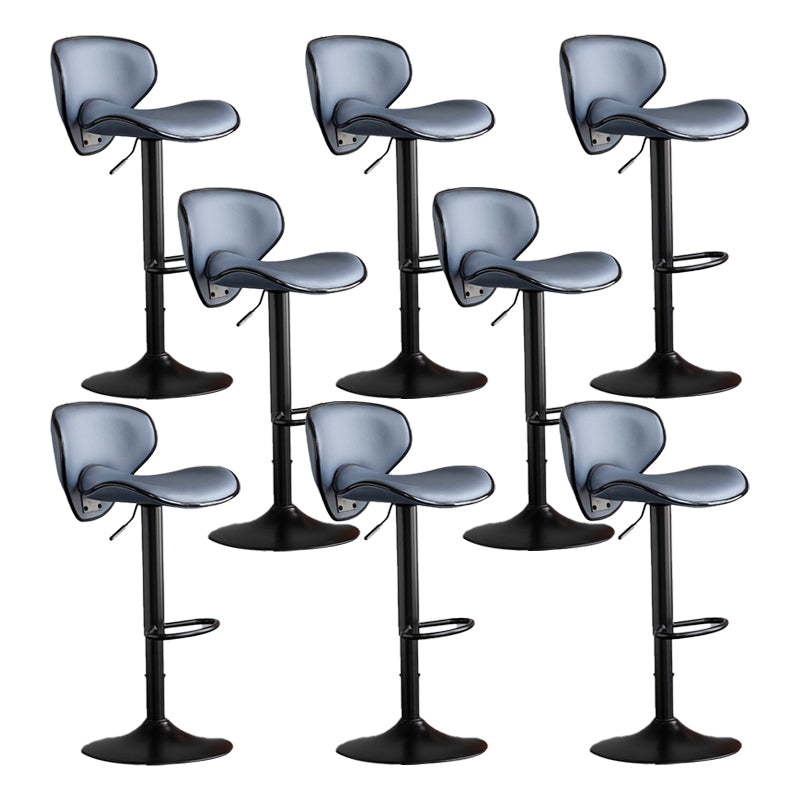 Scandinavian Metal Stool Fabric Upholstered Round Seat Counter Stool in Matte Finish Dark Blue 8 Piece Set Clearhalo 'Bar Furniture' 'Bar Stools' 'bar_stools' 'furn' 'furn_bar_stools' 'Furniture' 'Kitchen & Dining Furniture' 5947119