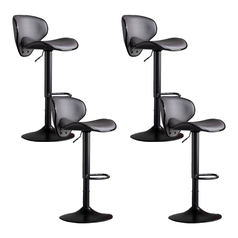 Scandinavian Metal Stool Fabric Upholstered Round Seat Counter Stool in Matte Finish Dark Gray 4 Piece Set Clearhalo 'Bar Furniture' 'Bar Stools' 'bar_stools' 'furn' 'furn_bar_stools' 'Furniture' 'Kitchen & Dining Furniture' 5947122