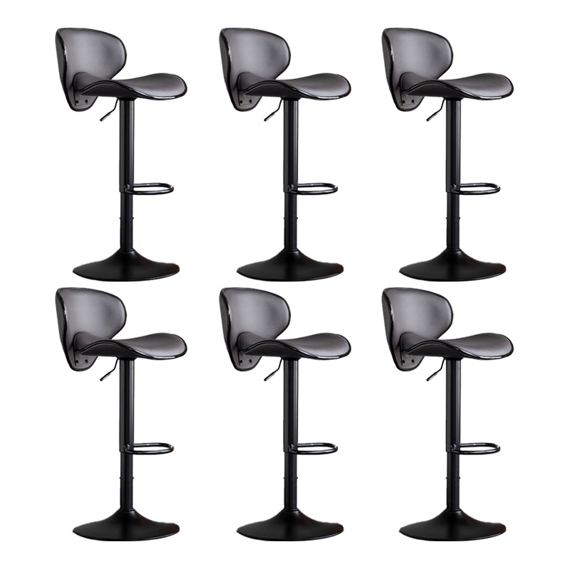 Scandinavian Metal Stool Fabric Upholstered Round Seat Counter Stool in Matte Finish Dark Gray 6 Piece Set Clearhalo 'Bar Furniture' 'Bar Stools' 'bar_stools' 'furn' 'furn_bar_stools' 'Furniture' 'Kitchen & Dining Furniture' 5947123