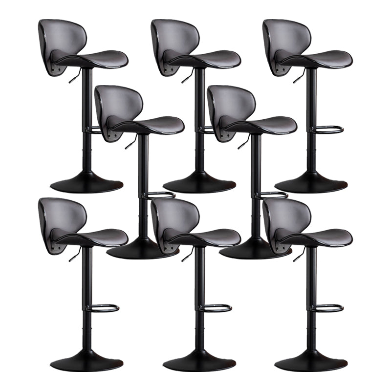 Scandinavian Metal Stool Fabric Upholstered Round Seat Counter Stool in Matte Finish Dark Gray 8 Piece Set Clearhalo 'Bar Furniture' 'Bar Stools' 'bar_stools' 'furn' 'furn_bar_stools' 'Furniture' 'Kitchen & Dining Furniture' 5947124
