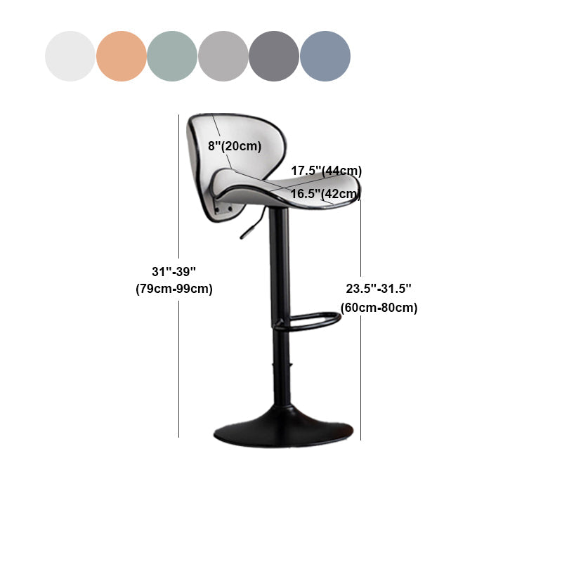 Scandinavian Metal Stool Fabric Upholstered Round Seat Counter Stool in Matte Finish Clearhalo 'Bar Furniture' 'Bar Stools' 'bar_stools' 'furn' 'furn_bar_stools' 'Furniture' 'Kitchen & Dining Furniture' 5947125