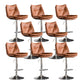 Scandinavian Metal Stool Faux Leather Upholstered Counter Stool in Matte Finish Brown Chrome 8 Piece Set Clearhalo 'Bar Furniture' 'Bar Stools' 'bar_stools' 'furn' 'furn_bar_stools' 'Furniture' 'Kitchen & Dining Furniture' 5947257