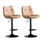 Scandinavian Metal Stool Faux Leather Upholstered Counter Stool in Matte Finish Khaki Black 2 Piece Set Clearhalo 'Bar Furniture' 'Bar Stools' 'bar_stools' 'furn' 'furn_bar_stools' 'Furniture' 'Kitchen & Dining Furniture' 5947262