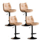 Scandinavian Metal Stool Faux Leather Upholstered Counter Stool in Matte Finish Khaki Black 4 Piece Set Clearhalo 'Bar Furniture' 'Bar Stools' 'bar_stools' 'furn' 'furn_bar_stools' 'Furniture' 'Kitchen & Dining Furniture' 5947264