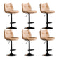 Scandinavian Metal Stool Faux Leather Upholstered Counter Stool in Matte Finish Khaki Black 6 Piece Set Clearhalo 'Bar Furniture' 'Bar Stools' 'bar_stools' 'furn' 'furn_bar_stools' 'Furniture' 'Kitchen & Dining Furniture' 5947266