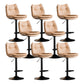 Scandinavian Metal Stool Faux Leather Upholstered Counter Stool in Matte Finish Khaki Black 8 Piece Set Clearhalo 'Bar Furniture' 'Bar Stools' 'bar_stools' 'furn' 'furn_bar_stools' 'Furniture' 'Kitchen & Dining Furniture' 5947267