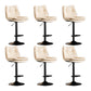 Scandinavian Metal Stool Faux Leather Upholstered Counter Stool in Matte Finish Off-White Black 6 Piece Set Clearhalo 'Bar Furniture' 'Bar Stools' 'bar_stools' 'furn' 'furn_bar_stools' 'Furniture' 'Kitchen & Dining Furniture' 5947273