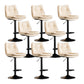 Scandinavian Metal Stool Faux Leather Upholstered Counter Stool in Matte Finish Off-White Black 8 Piece Set Clearhalo 'Bar Furniture' 'Bar Stools' 'bar_stools' 'furn' 'furn_bar_stools' 'Furniture' 'Kitchen & Dining Furniture' 5947274