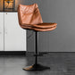 Scandinavian Metal Stool Faux Leather Upholstered Counter Stool in Matte Finish Brown Black 1 Piece Clearhalo 'Bar Furniture' 'Bar Stools' 'bar_stools' 'furn' 'furn_bar_stools' 'Furniture' 'Kitchen & Dining Furniture' 5947275