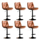 Scandinavian Metal Stool Faux Leather Upholstered Counter Stool in Matte Finish Brown Black 6 Piece Set Clearhalo 'Bar Furniture' 'Bar Stools' 'bar_stools' 'furn' 'furn_bar_stools' 'Furniture' 'Kitchen & Dining Furniture' 5947278