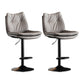 Scandinavian Metal Stool Faux Leather Upholstered Counter Stool in Matte Finish Grey Black 2 Piece Set Clearhalo 'Bar Furniture' 'Bar Stools' 'bar_stools' 'furn' 'furn_bar_stools' 'Furniture' 'Kitchen & Dining Furniture' 5947281