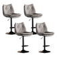 Scandinavian Metal Stool Faux Leather Upholstered Counter Stool in Matte Finish Grey Black 4 Piece Set Clearhalo 'Bar Furniture' 'Bar Stools' 'bar_stools' 'furn' 'furn_bar_stools' 'Furniture' 'Kitchen & Dining Furniture' 5947282