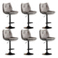 Scandinavian Metal Stool Faux Leather Upholstered Counter Stool in Matte Finish Grey Black 6 Piece Set Clearhalo 'Bar Furniture' 'Bar Stools' 'bar_stools' 'furn' 'furn_bar_stools' 'Furniture' 'Kitchen & Dining Furniture' 5947283