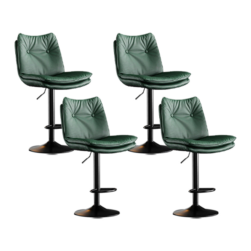 Scandinavian Metal Stool Faux Leather Upholstered Counter Stool in Matte Finish Green Black 4 Piece Set Clearhalo 'Bar Furniture' 'Bar Stools' 'bar_stools' 'furn' 'furn_bar_stools' 'Furniture' 'Kitchen & Dining Furniture' 5947287