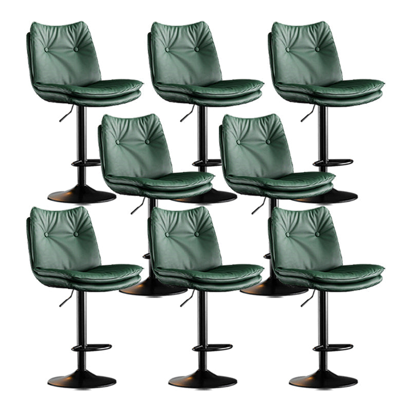 Scandinavian Metal Stool Faux Leather Upholstered Counter Stool in Matte Finish Green Black 8 Piece Set Clearhalo 'Bar Furniture' 'Bar Stools' 'bar_stools' 'furn' 'furn_bar_stools' 'Furniture' 'Kitchen & Dining Furniture' 5947289