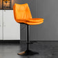 Scandinavian Metal Stool Faux Leather Upholstered Counter Stool in Matte Finish Orange Black 1 Piece Clearhalo 'Bar Furniture' 'Bar Stools' 'bar_stools' 'furn' 'furn_bar_stools' 'Furniture' 'Kitchen & Dining Furniture' 5947295