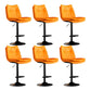 Scandinavian Metal Stool Faux Leather Upholstered Counter Stool in Matte Finish Orange Black 6 Piece Set Clearhalo 'Bar Furniture' 'Bar Stools' 'bar_stools' 'furn' 'furn_bar_stools' 'Furniture' 'Kitchen & Dining Furniture' 5947298