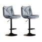 Scandinavian Metal Stool Faux Leather Upholstered Counter Stool in Matte Finish Blue Black 2 Piece Set Clearhalo 'Bar Furniture' 'Bar Stools' 'bar_stools' 'furn' 'furn_bar_stools' 'Furniture' 'Kitchen & Dining Furniture' 5947301
