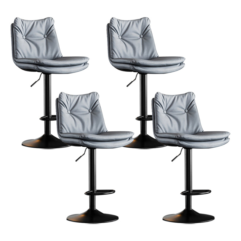 Scandinavian Metal Stool Faux Leather Upholstered Counter Stool in Matte Finish Blue Black 4 Piece Set Clearhalo 'Bar Furniture' 'Bar Stools' 'bar_stools' 'furn' 'furn_bar_stools' 'Furniture' 'Kitchen & Dining Furniture' 5947302