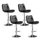 Scandinavian Metal Stool Faux Leather Upholstered Counter Stool in Matte Finish Black Chrome 4 Piece Set Clearhalo 'Bar Furniture' 'Bar Stools' 'bar_stools' 'furn' 'furn_bar_stools' 'Furniture' 'Kitchen & Dining Furniture' 5947307