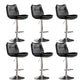 Scandinavian Metal Stool Faux Leather Upholstered Counter Stool in Matte Finish Black Chrome 6 Piece Set Clearhalo 'Bar Furniture' 'Bar Stools' 'bar_stools' 'furn' 'furn_bar_stools' 'Furniture' 'Kitchen & Dining Furniture' 5947308
