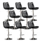 Scandinavian Metal Stool Faux Leather Upholstered Counter Stool in Matte Finish Black Chrome 8 Piece Set Clearhalo 'Bar Furniture' 'Bar Stools' 'bar_stools' 'furn' 'furn_bar_stools' 'Furniture' 'Kitchen & Dining Furniture' 5947309