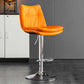 Scandinavian Metal Stool Faux Leather Upholstered Counter Stool in Matte Finish Orange Chrome 1 Piece Clearhalo 'Bar Furniture' 'Bar Stools' 'bar_stools' 'furn' 'furn_bar_stools' 'Furniture' 'Kitchen & Dining Furniture' 5947310