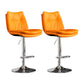 Scandinavian Metal Stool Faux Leather Upholstered Counter Stool in Matte Finish Orange Chrome 2 Piece Set Clearhalo 'Bar Furniture' 'Bar Stools' 'bar_stools' 'furn' 'furn_bar_stools' 'Furniture' 'Kitchen & Dining Furniture' 5947311
