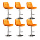 Scandinavian Metal Stool Faux Leather Upholstered Counter Stool in Matte Finish Orange Chrome 6 Piece Set Clearhalo 'Bar Furniture' 'Bar Stools' 'bar_stools' 'furn' 'furn_bar_stools' 'Furniture' 'Kitchen & Dining Furniture' 5947313