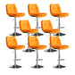 Scandinavian Metal Stool Faux Leather Upholstered Counter Stool in Matte Finish Orange Chrome 8 Piece Set Clearhalo 'Bar Furniture' 'Bar Stools' 'bar_stools' 'furn' 'furn_bar_stools' 'Furniture' 'Kitchen & Dining Furniture' 5947314