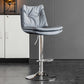 Scandinavian Metal Stool Faux Leather Upholstered Counter Stool in Matte Finish Blue Chrome 1 Piece Clearhalo 'Bar Furniture' 'Bar Stools' 'bar_stools' 'furn' 'furn_bar_stools' 'Furniture' 'Kitchen & Dining Furniture' 5947315