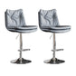 Scandinavian Metal Stool Faux Leather Upholstered Counter Stool in Matte Finish Blue Chrome 2 Piece Set Clearhalo 'Bar Furniture' 'Bar Stools' 'bar_stools' 'furn' 'furn_bar_stools' 'Furniture' 'Kitchen & Dining Furniture' 5947316