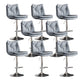 Scandinavian Metal Stool Faux Leather Upholstered Counter Stool in Matte Finish Blue Chrome 8 Piece Set Clearhalo 'Bar Furniture' 'Bar Stools' 'bar_stools' 'furn' 'furn_bar_stools' 'Furniture' 'Kitchen & Dining Furniture' 5947319