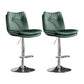Scandinavian Metal Stool Faux Leather Upholstered Counter Stool in Matte Finish Green Chrome 2 Piece Set Clearhalo 'Bar Furniture' 'Bar Stools' 'bar_stools' 'furn' 'furn_bar_stools' 'Furniture' 'Kitchen & Dining Furniture' 5947321