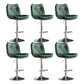 Scandinavian Metal Stool Faux Leather Upholstered Counter Stool in Matte Finish Green Chrome 6 Piece Set Clearhalo 'Bar Furniture' 'Bar Stools' 'bar_stools' 'furn' 'furn_bar_stools' 'Furniture' 'Kitchen & Dining Furniture' 5947323
