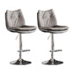 Scandinavian Metal Stool Faux Leather Upholstered Counter Stool in Matte Finish Grey Chrome 2 Piece Set Clearhalo 'Bar Furniture' 'Bar Stools' 'bar_stools' 'furn' 'furn_bar_stools' 'Furniture' 'Kitchen & Dining Furniture' 5947326