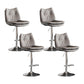 Scandinavian Metal Stool Faux Leather Upholstered Counter Stool in Matte Finish Grey Chrome 4 Piece Set Clearhalo 'Bar Furniture' 'Bar Stools' 'bar_stools' 'furn' 'furn_bar_stools' 'Furniture' 'Kitchen & Dining Furniture' 5947327