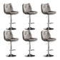 Scandinavian Metal Stool Faux Leather Upholstered Counter Stool in Matte Finish Grey Chrome 6 Piece Set Clearhalo 'Bar Furniture' 'Bar Stools' 'bar_stools' 'furn' 'furn_bar_stools' 'Furniture' 'Kitchen & Dining Furniture' 5947328