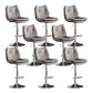Scandinavian Metal Stool Faux Leather Upholstered Counter Stool in Matte Finish Grey Chrome 8 Piece Set Clearhalo 'Bar Furniture' 'Bar Stools' 'bar_stools' 'furn' 'furn_bar_stools' 'Furniture' 'Kitchen & Dining Furniture' 5947329
