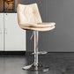 Scandinavian Metal Stool Faux Leather Upholstered Counter Stool in Matte Finish Off-White Chrome 1 Piece Clearhalo 'Bar Furniture' 'Bar Stools' 'bar_stools' 'furn' 'furn_bar_stools' 'Furniture' 'Kitchen & Dining Furniture' 5947330