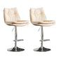 Scandinavian Metal Stool Faux Leather Upholstered Counter Stool in Matte Finish Off-White Chrome 2 Piece Set Clearhalo 'Bar Furniture' 'Bar Stools' 'bar_stools' 'furn' 'furn_bar_stools' 'Furniture' 'Kitchen & Dining Furniture' 5947331