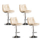 Scandinavian Metal Stool Faux Leather Upholstered Counter Stool in Matte Finish Off-White Chrome 4 Piece Set Clearhalo 'Bar Furniture' 'Bar Stools' 'bar_stools' 'furn' 'furn_bar_stools' 'Furniture' 'Kitchen & Dining Furniture' 5947332