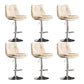 Scandinavian Metal Stool Faux Leather Upholstered Counter Stool in Matte Finish Off-White Chrome 6 Piece Set Clearhalo 'Bar Furniture' 'Bar Stools' 'bar_stools' 'furn' 'furn_bar_stools' 'Furniture' 'Kitchen & Dining Furniture' 5947333