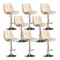 Scandinavian Metal Stool Faux Leather Upholstered Counter Stool in Matte Finish Off-White Chrome 8 Piece Set Clearhalo 'Bar Furniture' 'Bar Stools' 'bar_stools' 'furn' 'furn_bar_stools' 'Furniture' 'Kitchen & Dining Furniture' 5947334