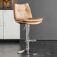 Scandinavian Metal Stool Faux Leather Upholstered Counter Stool in Matte Finish Khaki Chrome 1 Piece Clearhalo 'Bar Furniture' 'Bar Stools' 'bar_stools' 'furn' 'furn_bar_stools' 'Furniture' 'Kitchen & Dining Furniture' 5947335